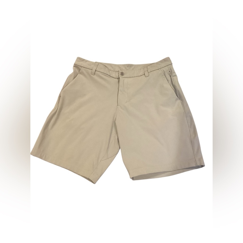 Lululemon athletica Men's Flat Front Khaki Shorts Size 34" waist approx.